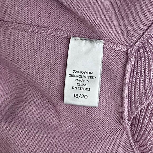 Avenue Mauve Pink Ruffle Sweater Sz 2X - Picture 9 of 11